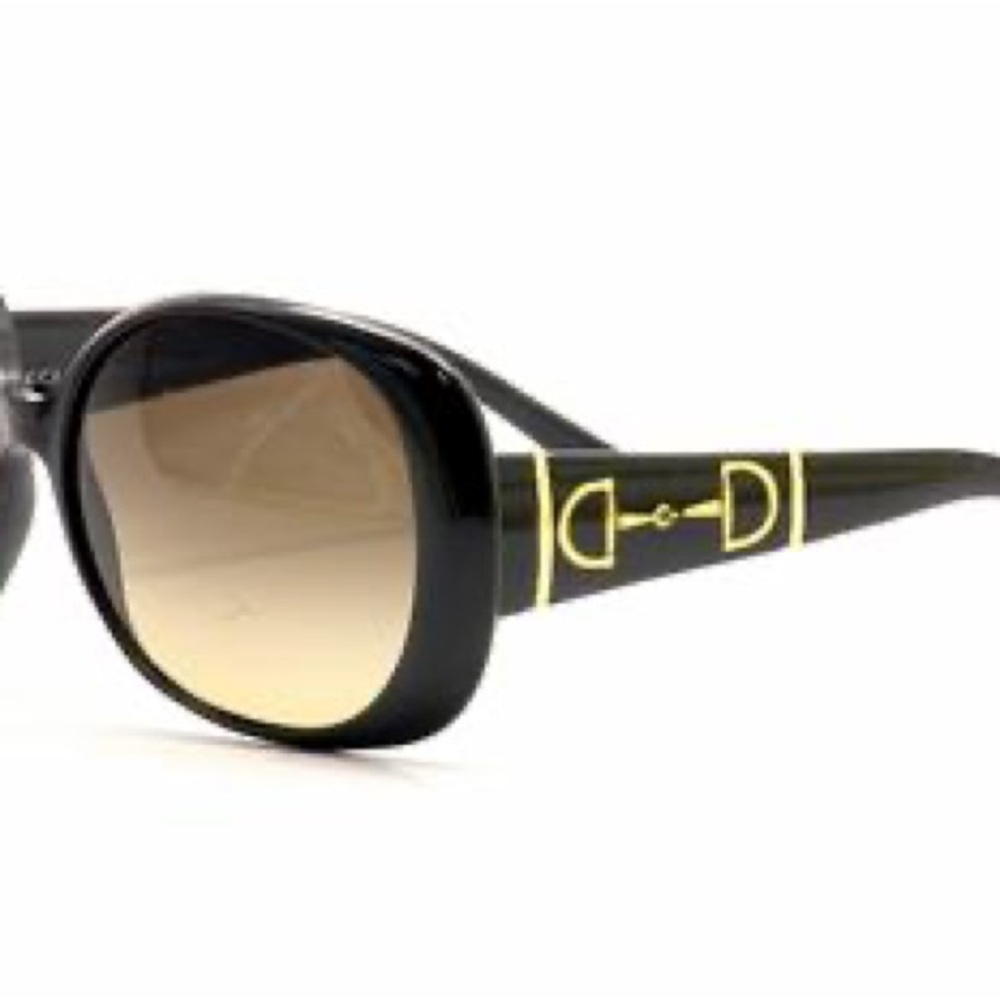 Gucci Horsebit Black Square Sunglasses with Gold Detailing